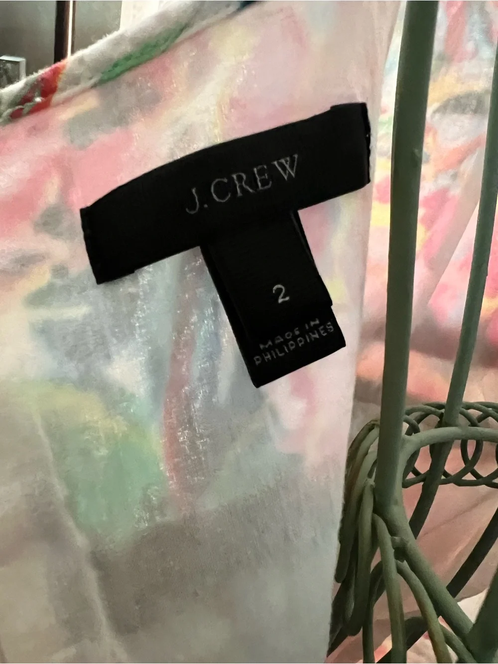 J. Crew Pastel Watercolor Slip Dress in Pink, Green & Blue